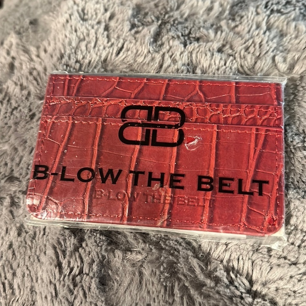 B-Low the Belt Red Croc Print Card Holder
